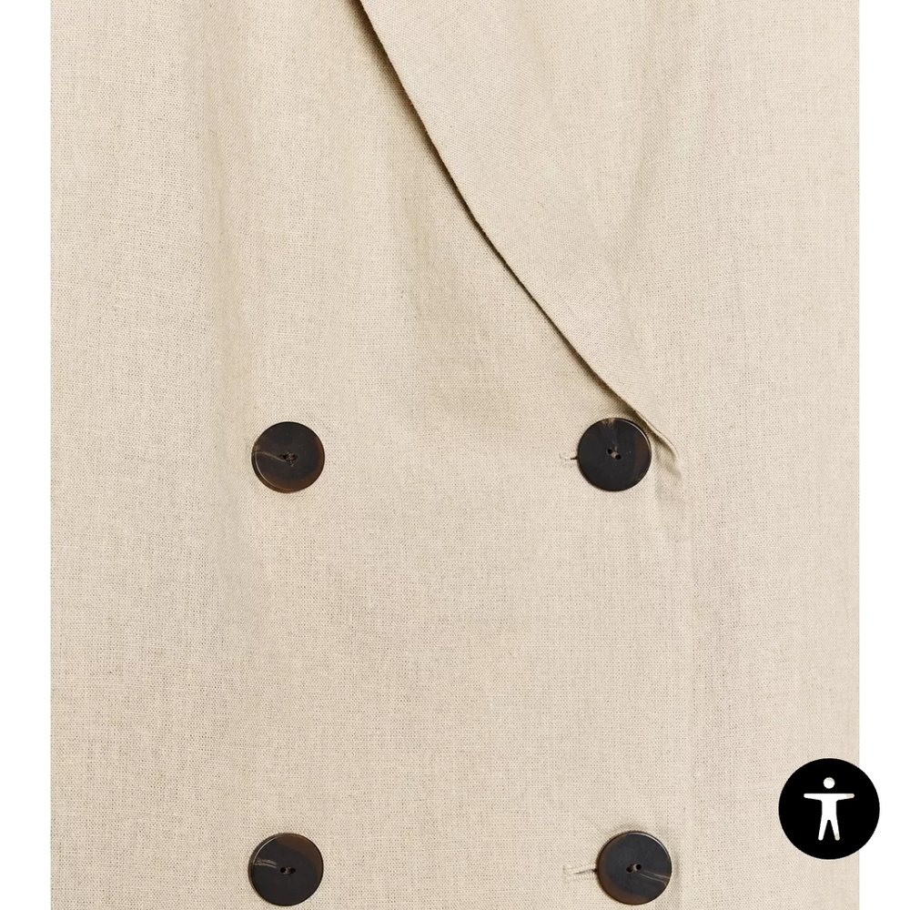Zara Beige Double-Breasted Blazer - Picture 5 of 10